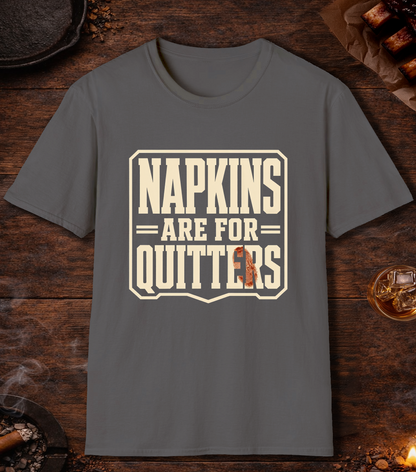 Napkins for Quitters T-Shirt - Charcoal