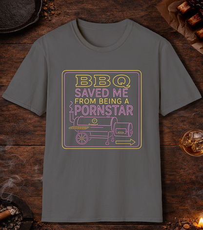 BBQ Saved Me Neon T-Shirt - Charcoal