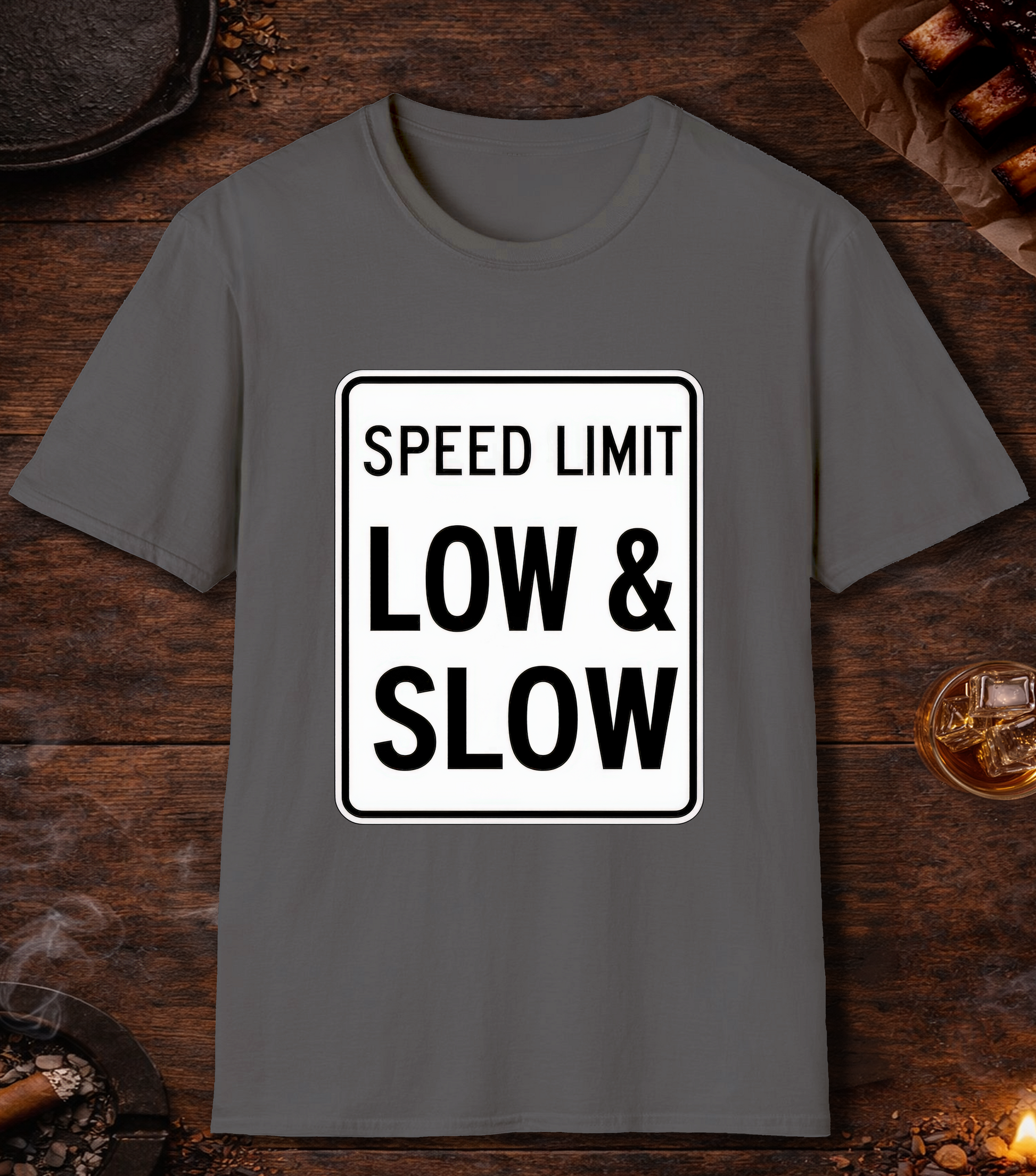 Speed Limit Low Slow T-Shirt - Charcoal