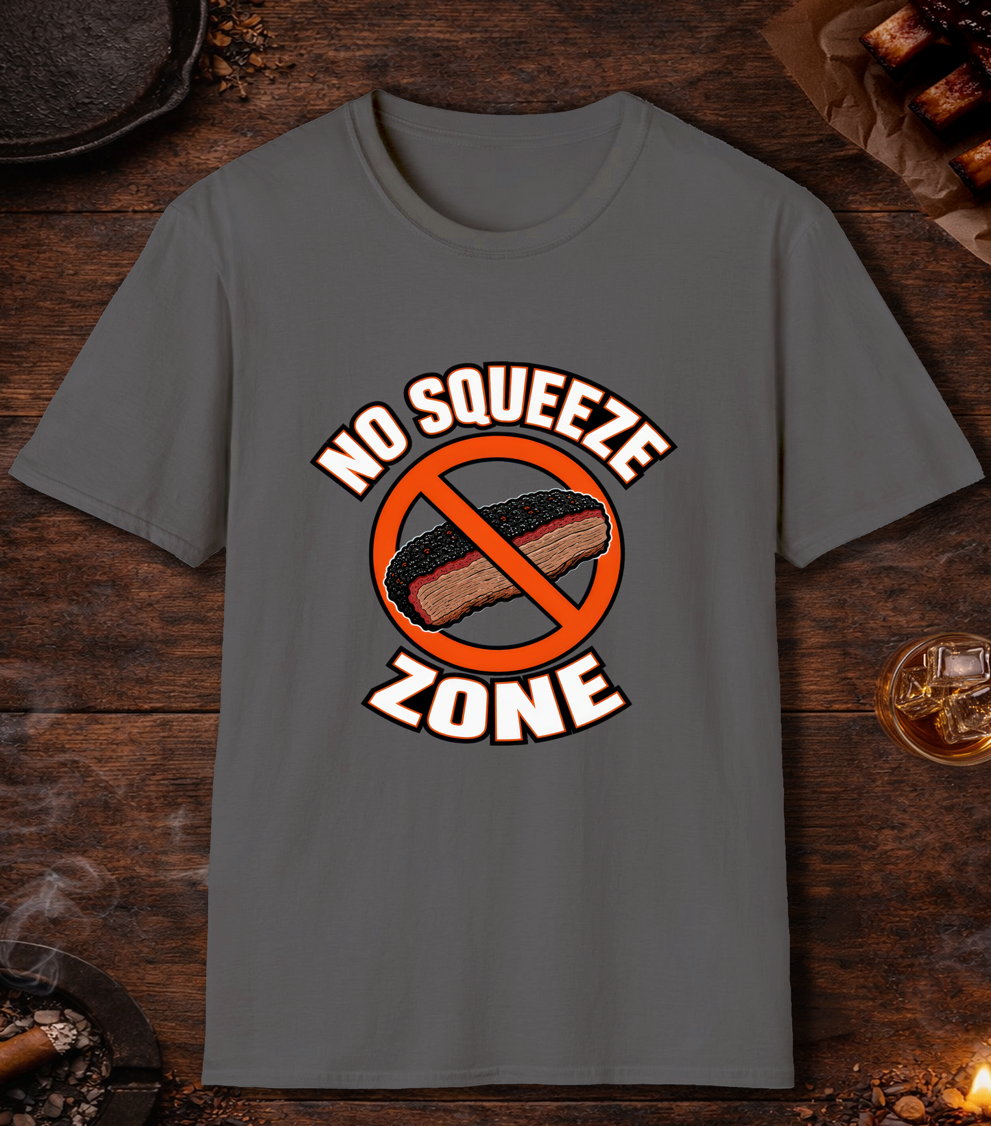 No Squeeze Zone T-Shirt - Charcoal
