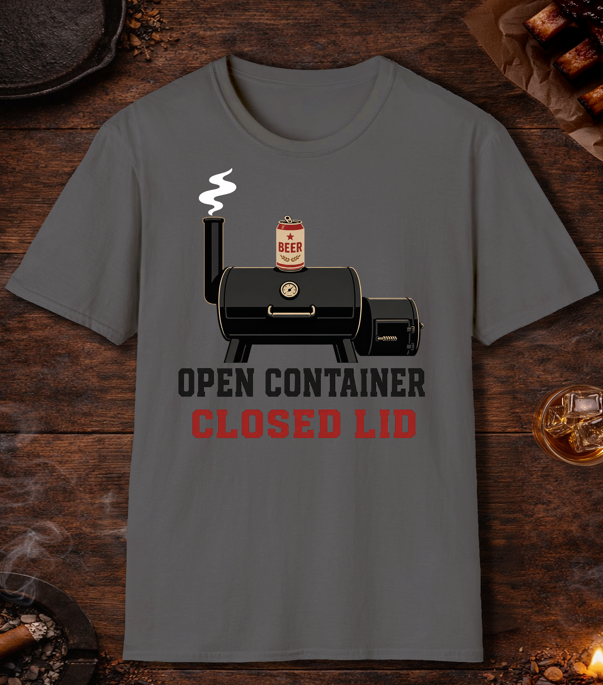 Open Container Closed Lid - Charcoal