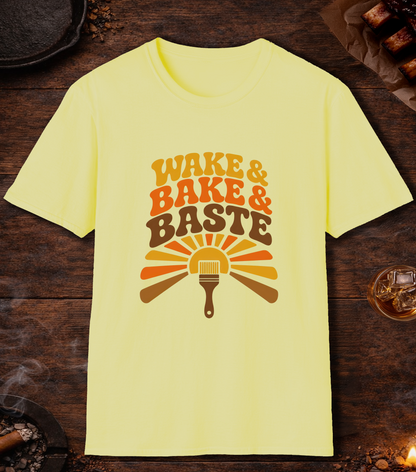 Wake and Bake and Baste T-Shirt - Cornsilk