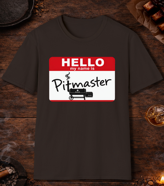 Hello My Name Is Pitmaster T-Shirt - Dark Chocolate