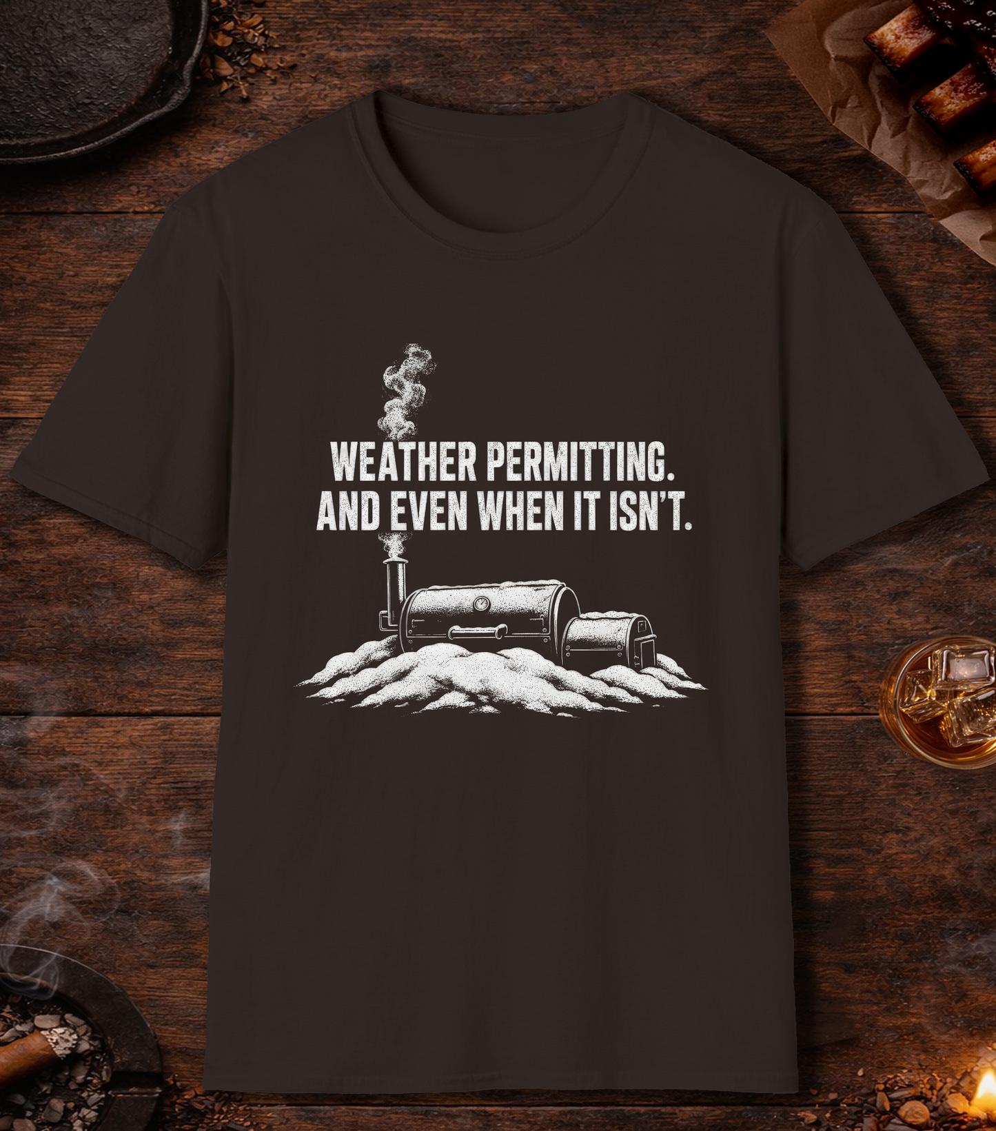 Weather Permitting T-Shirt - Dark Chocolate
