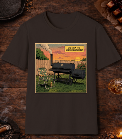 Smoker Came First T-Shirt - Dark Chocolate