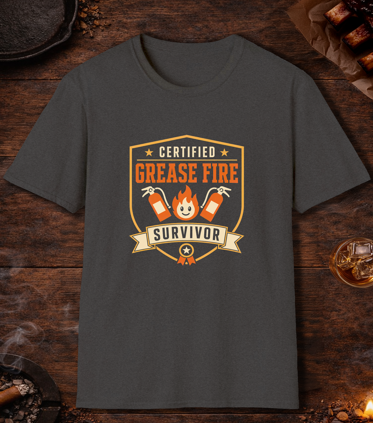 Grease Fire Survivor - Dark Heather