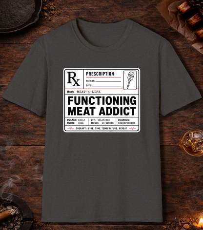 Functioning Meat Addict T-Shirt - Dark Heather
