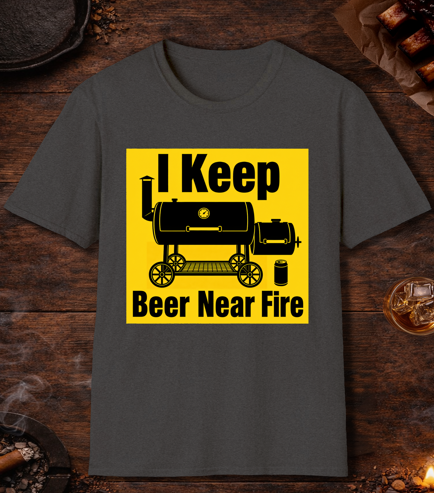 I Keep Beer Near Fire - Dark Heather