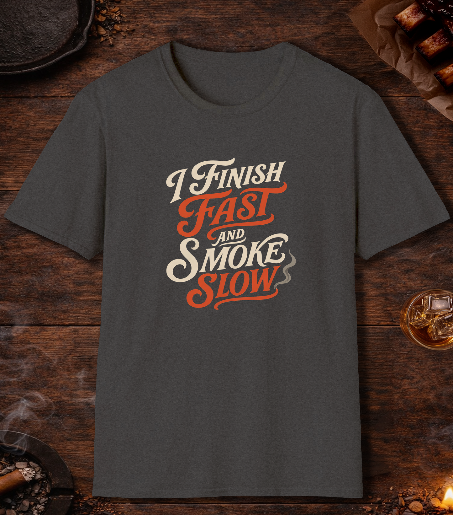 Finish Fast Smoke Slow T-Shirt - Dark Heather