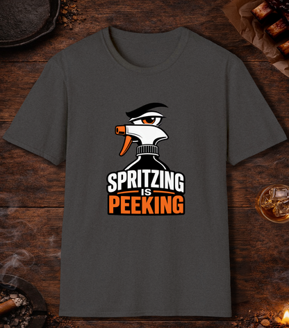 Spritzing Is Peeking T-Shirt - Dark Heather