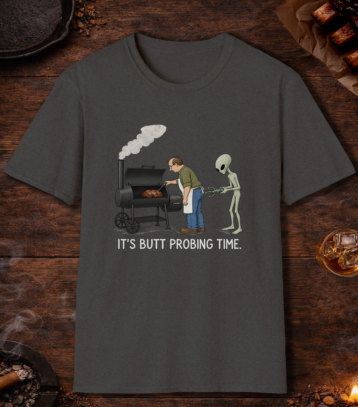 Butt Probing Time T-Shirt - Dark Heather