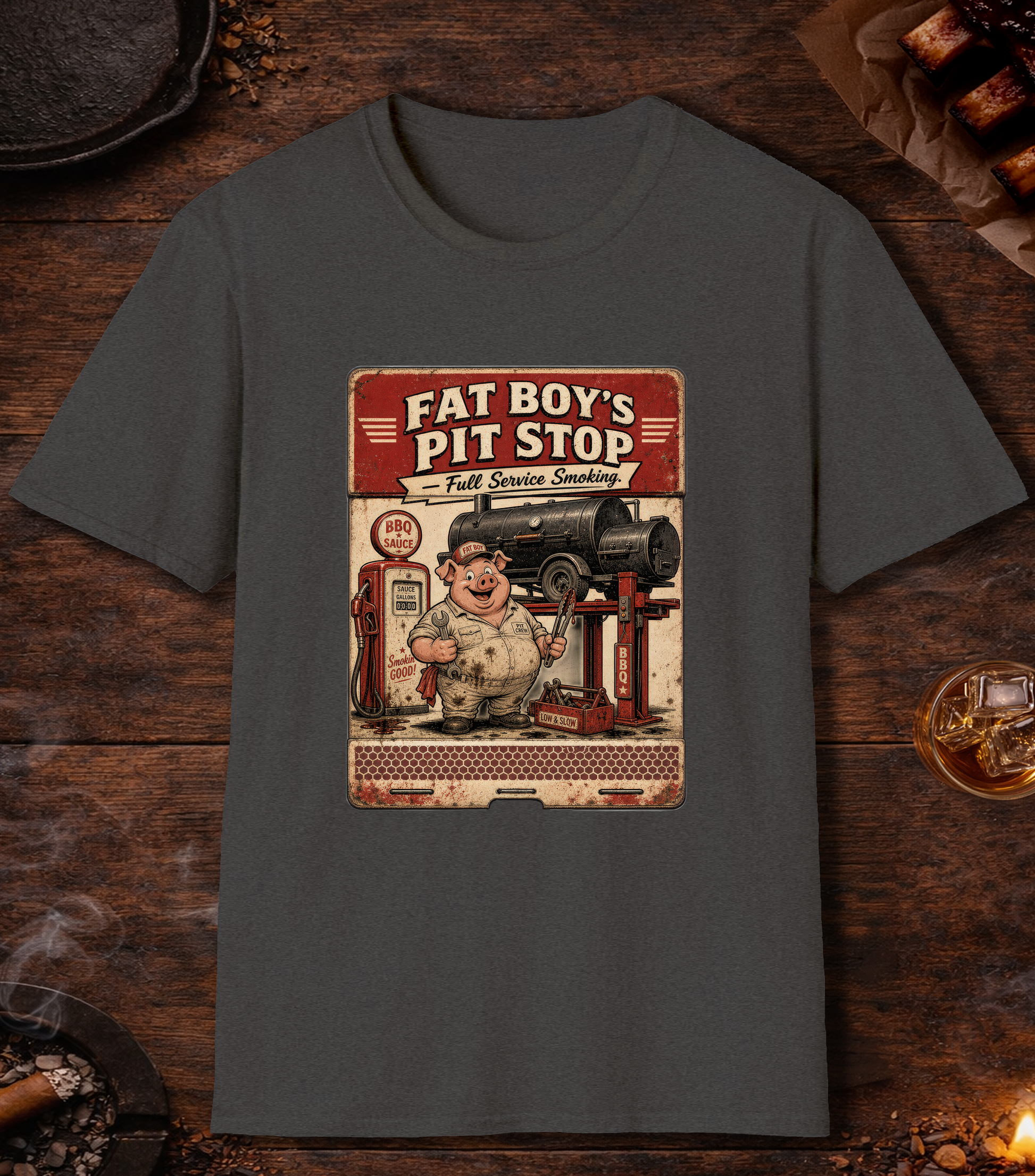 Fat Boy's Matchbook T-Shirt - Dark Heather