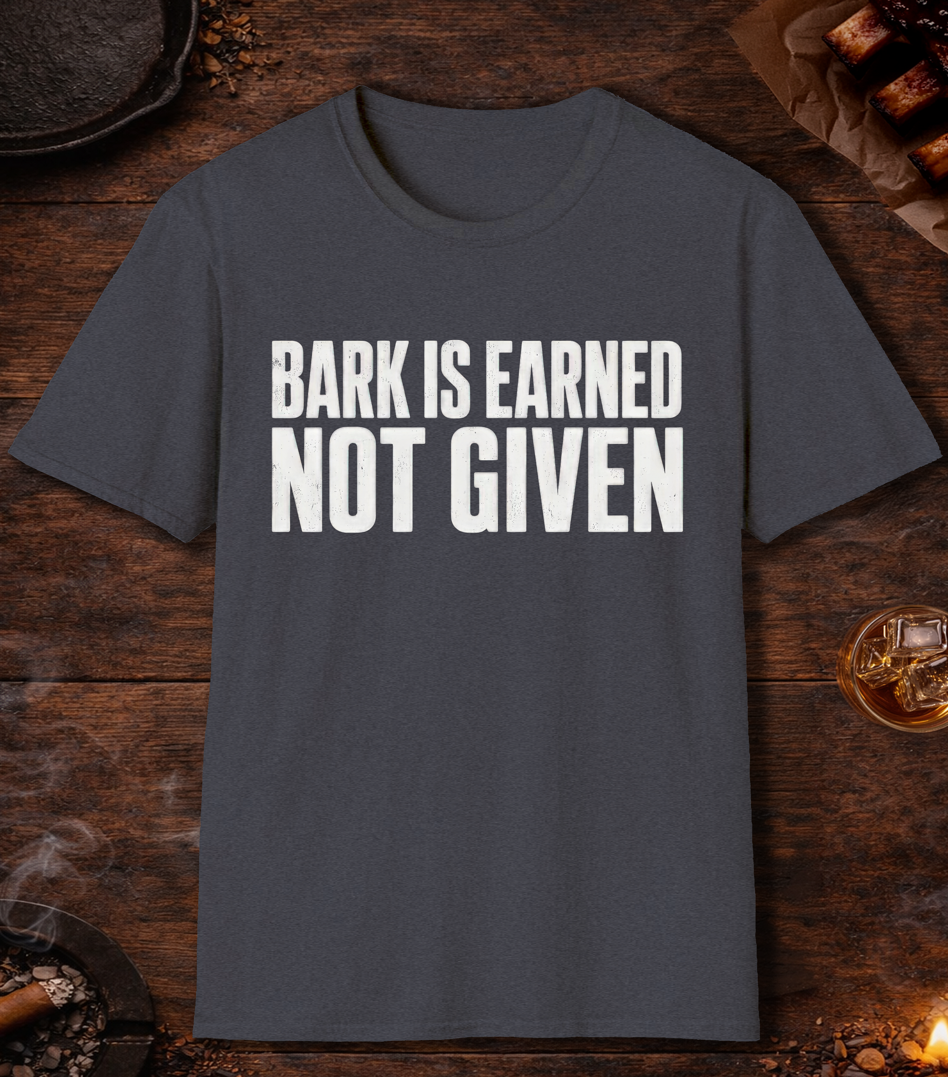 Bark Is Earned T-Shirt - Heather Navy