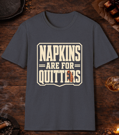 Napkins for Quitters T-Shirt - Heather Navy