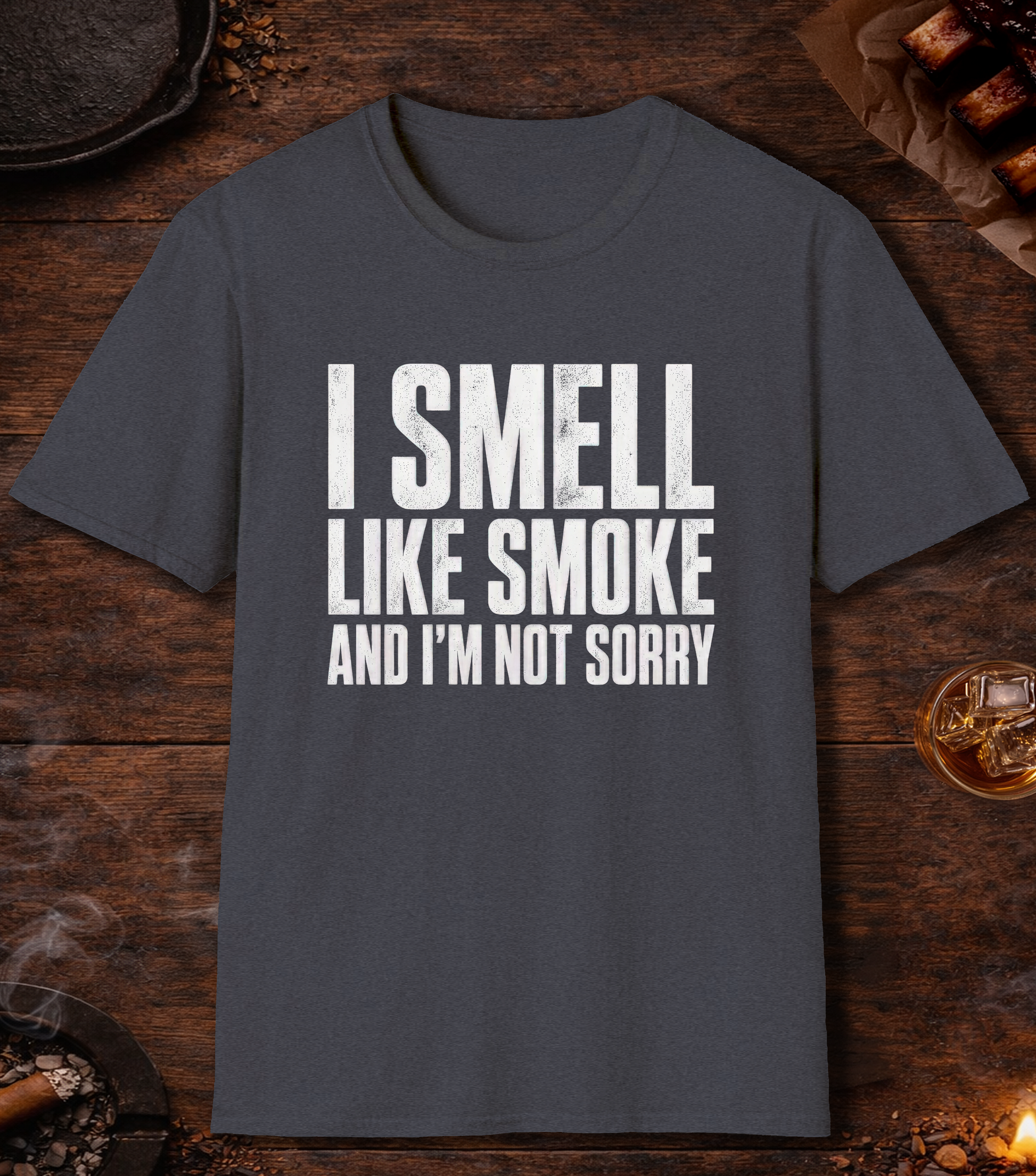 I Smell Like Smoke T-Shirt - Heather Navy