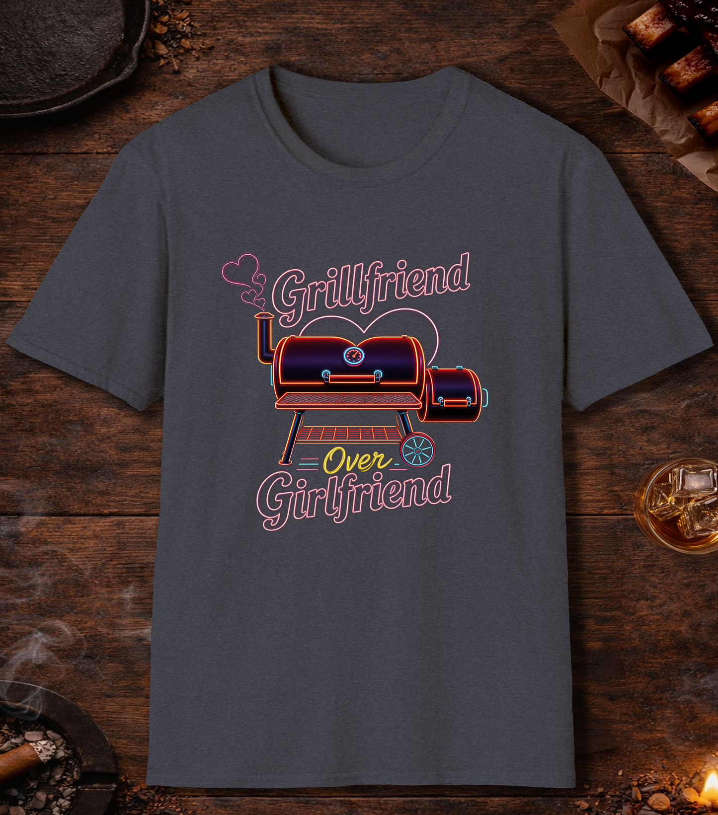 Grillfriend Over Girlfriend - Heather Navy