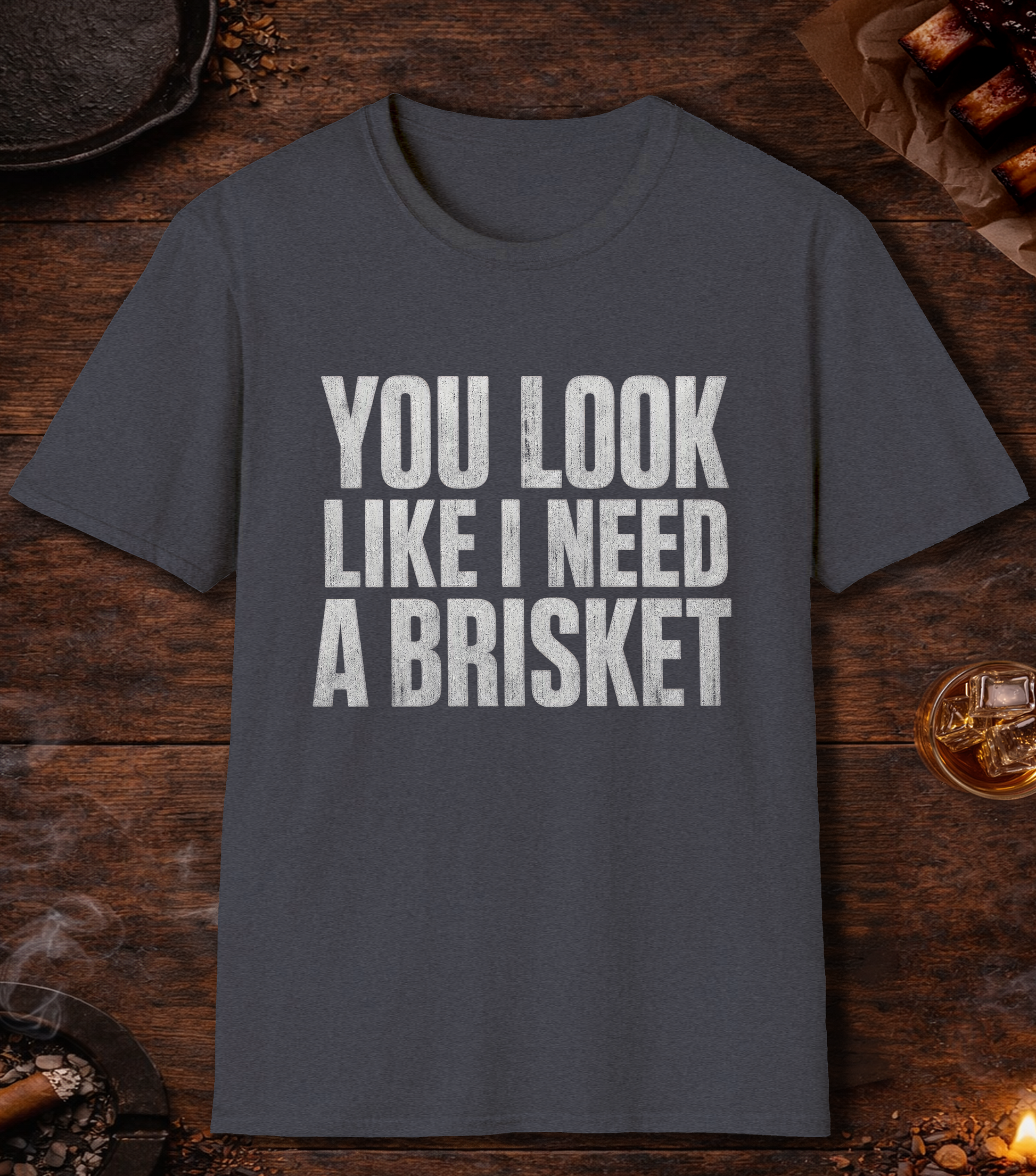 I Need a Brisket T-Shirt - Heather Navy