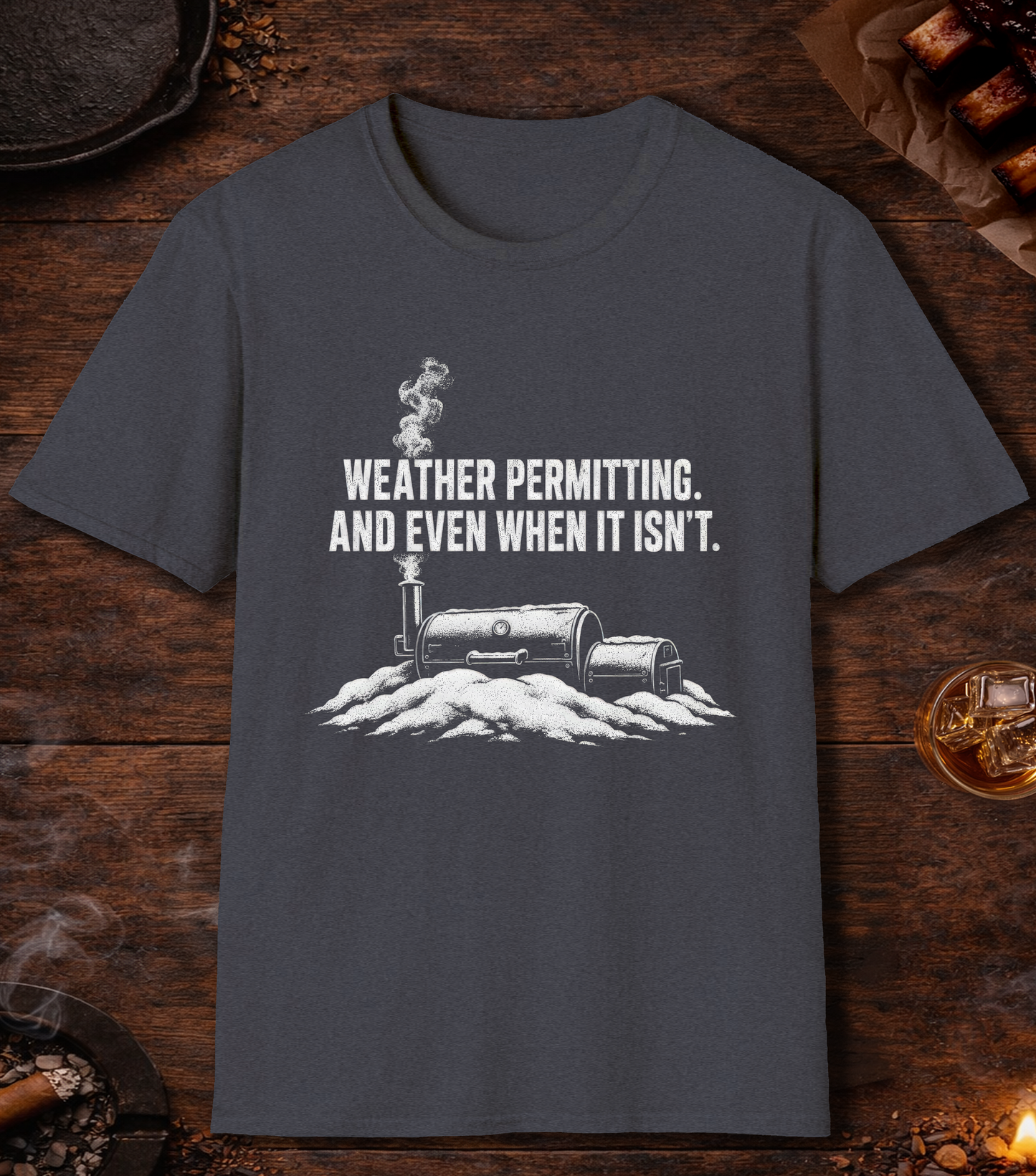 Weather Permitting T-Shirt - Heather Navy