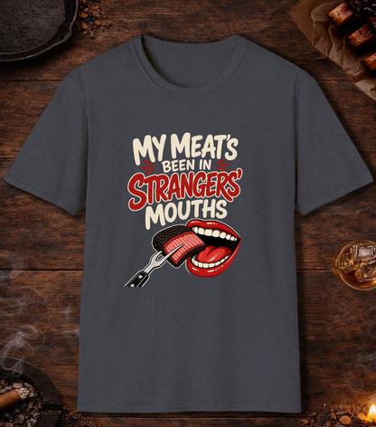 Meat in Strangers Mouths T-Shirt - Heather Navy