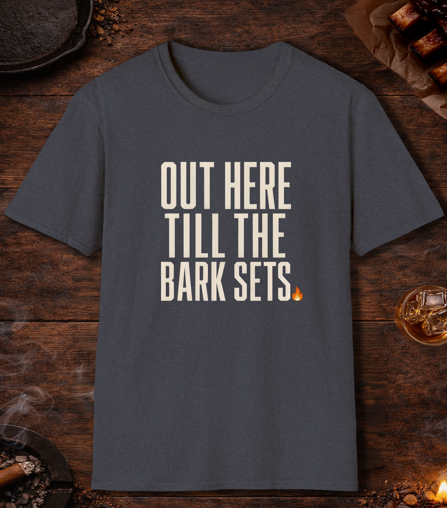 Till the Bark Sets T-Shirt - Heather Navy