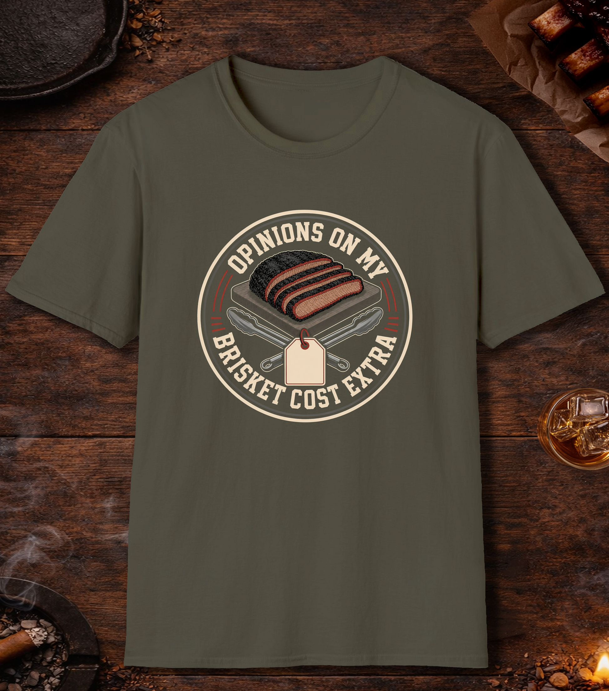 Opinions Cost Extra T-Shirt - Military Green