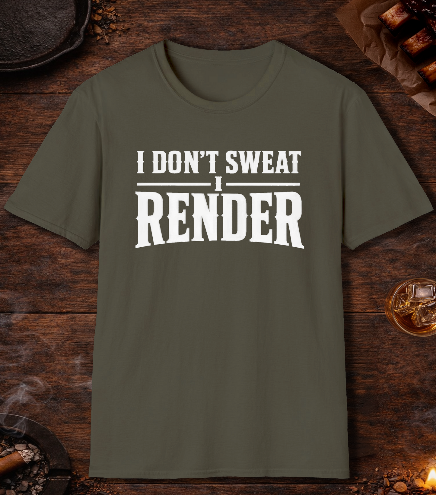 I Render T-Shirt - Military Green