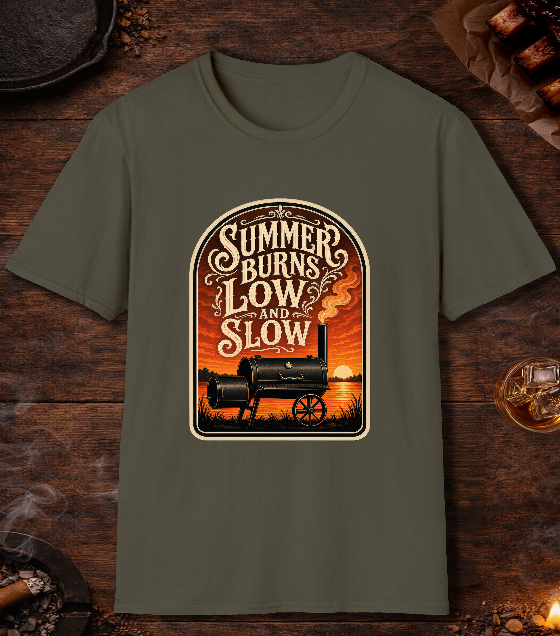 Summer Burns Low Slow T-Shirt - Military Green