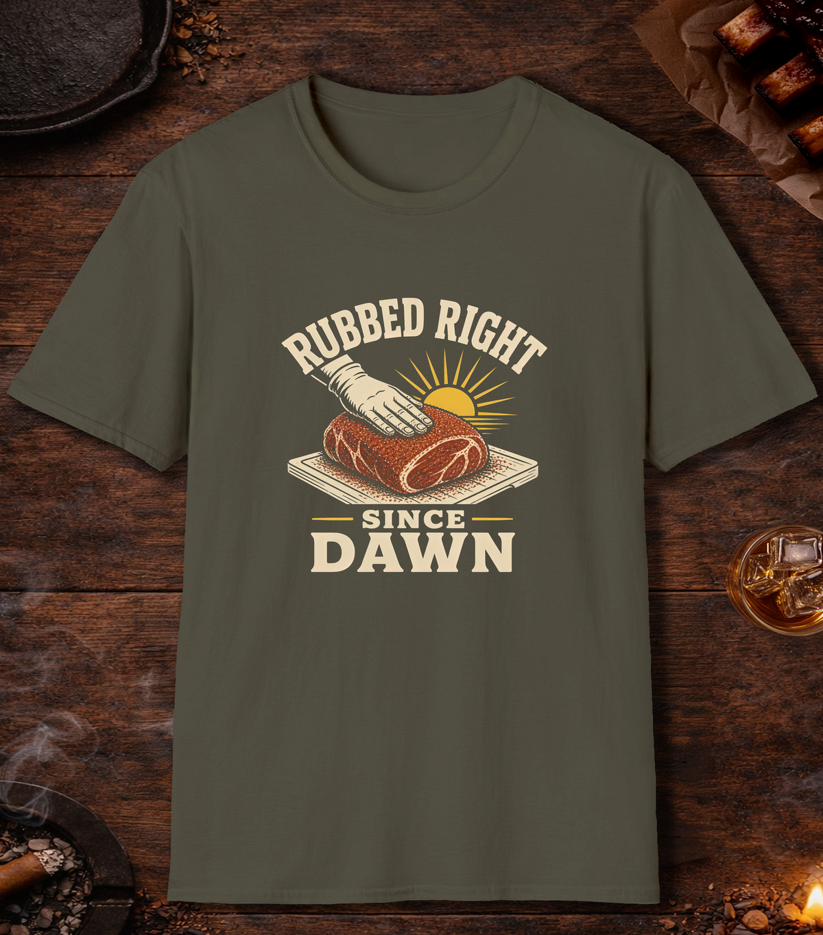 Rubbed Right - Military Green