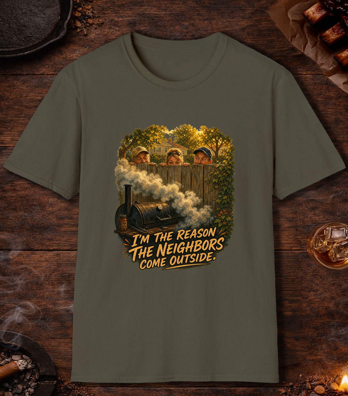 Neighbors Come Outside - Military Green