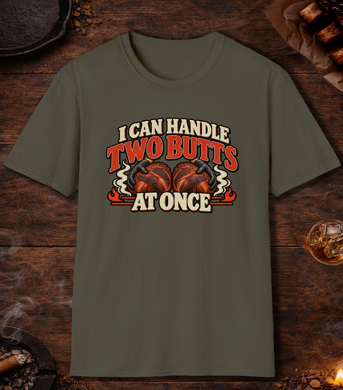 Handle Butts T-Shirt - Military Green