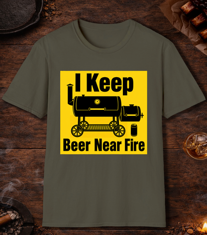 I Keep Beer Near Fire - Military Green