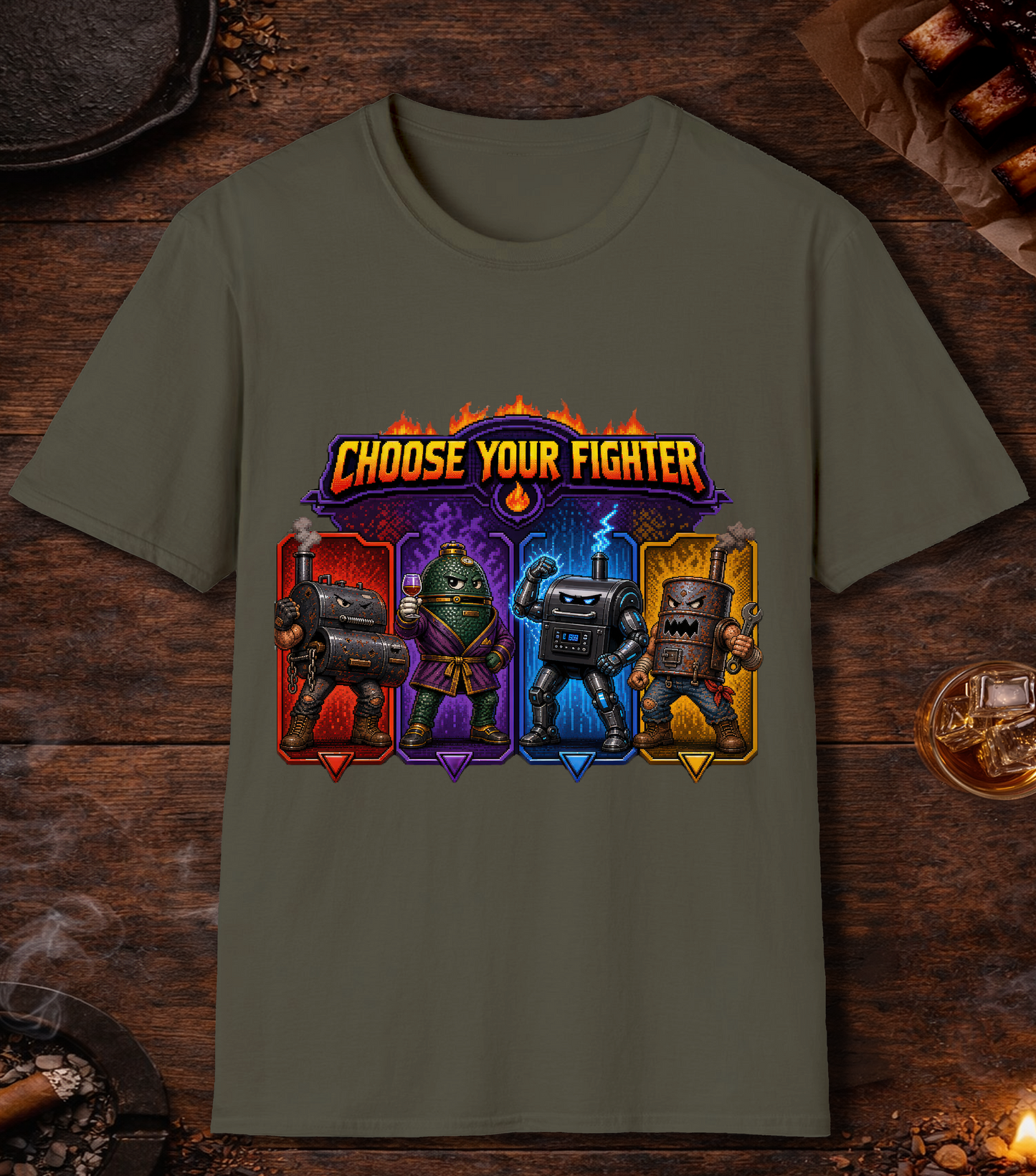 Choose Your Fighter T-Shirt - Military Green