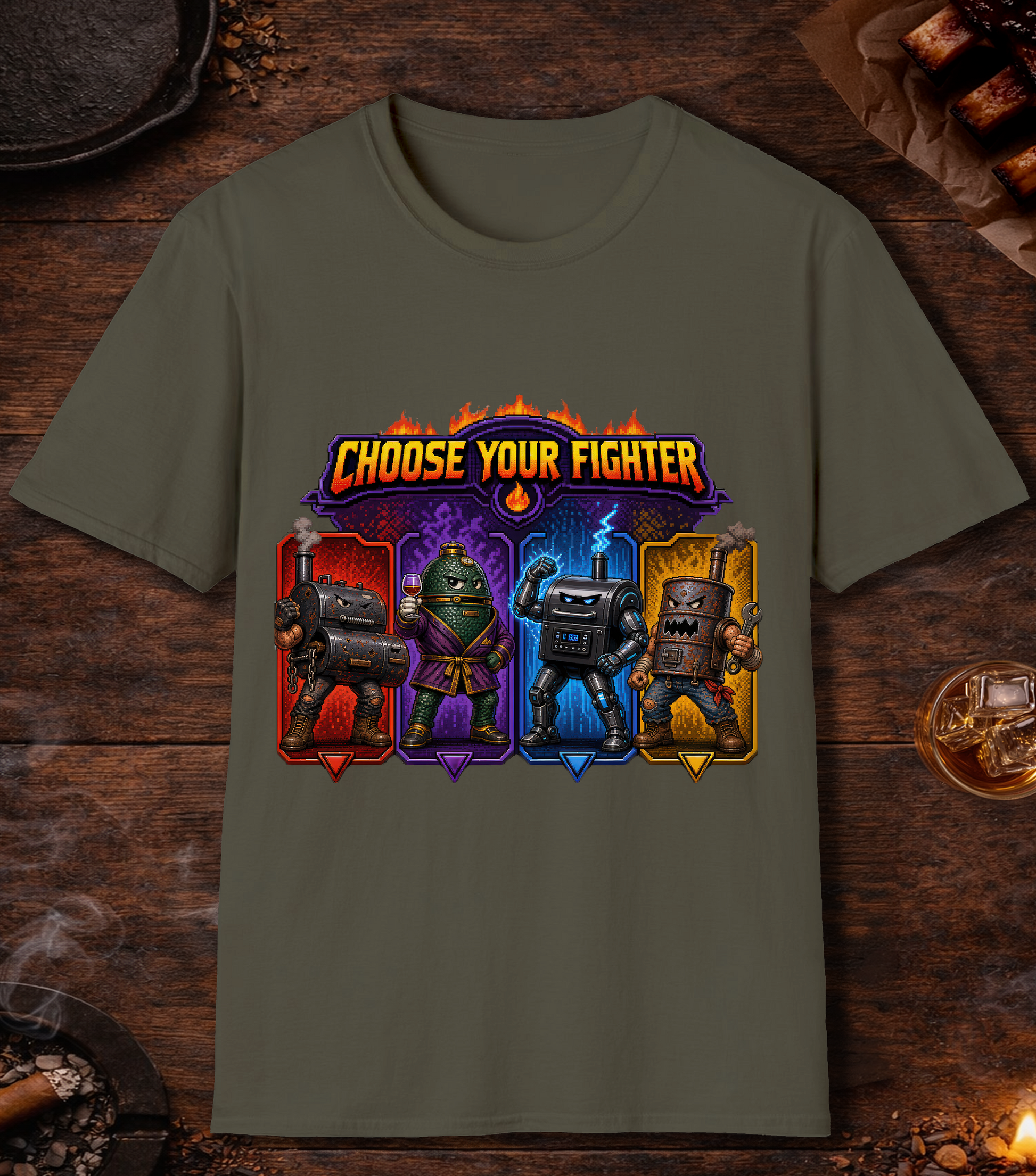 Choose Your Fighter T-Shirt - Military Green