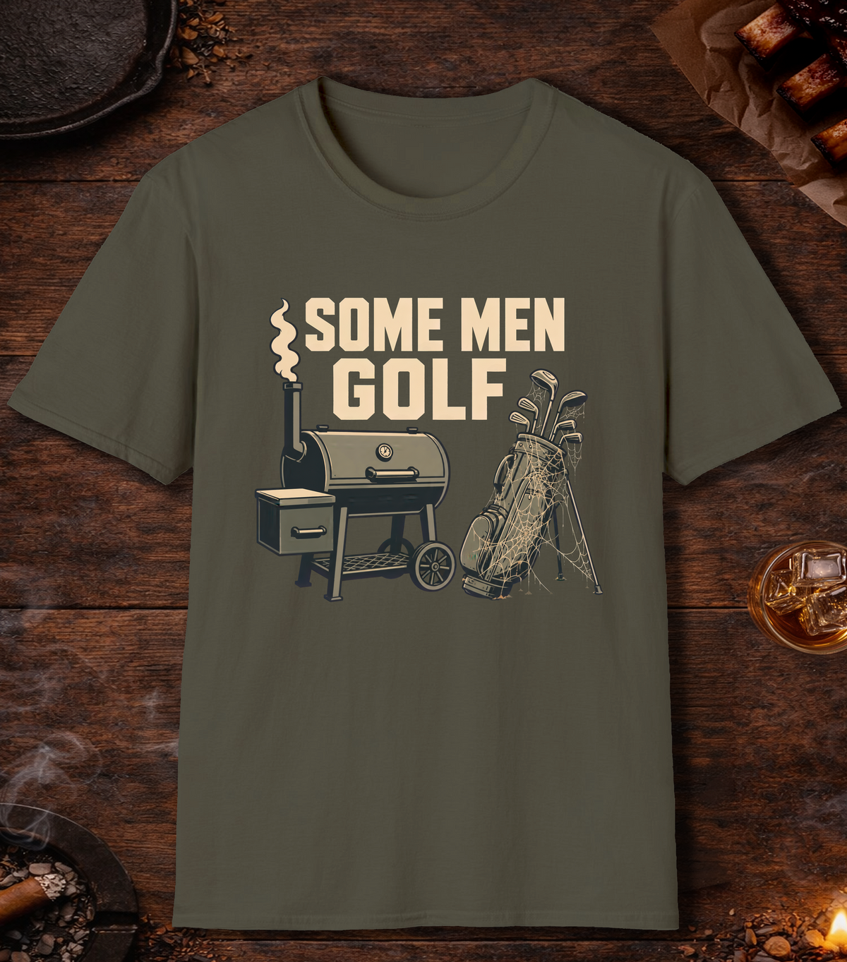 Some Men Golf - Military Green