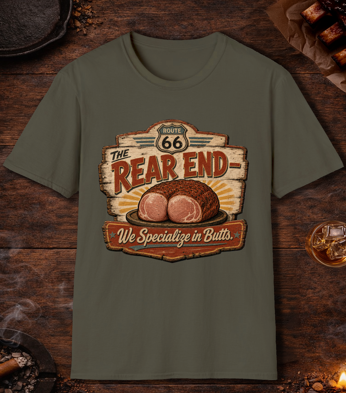 The Rear End T-Shirt - Military Green