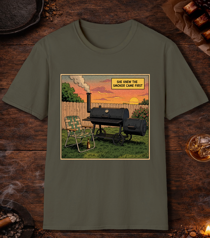 Smoker Came First T-Shirt - Military Green