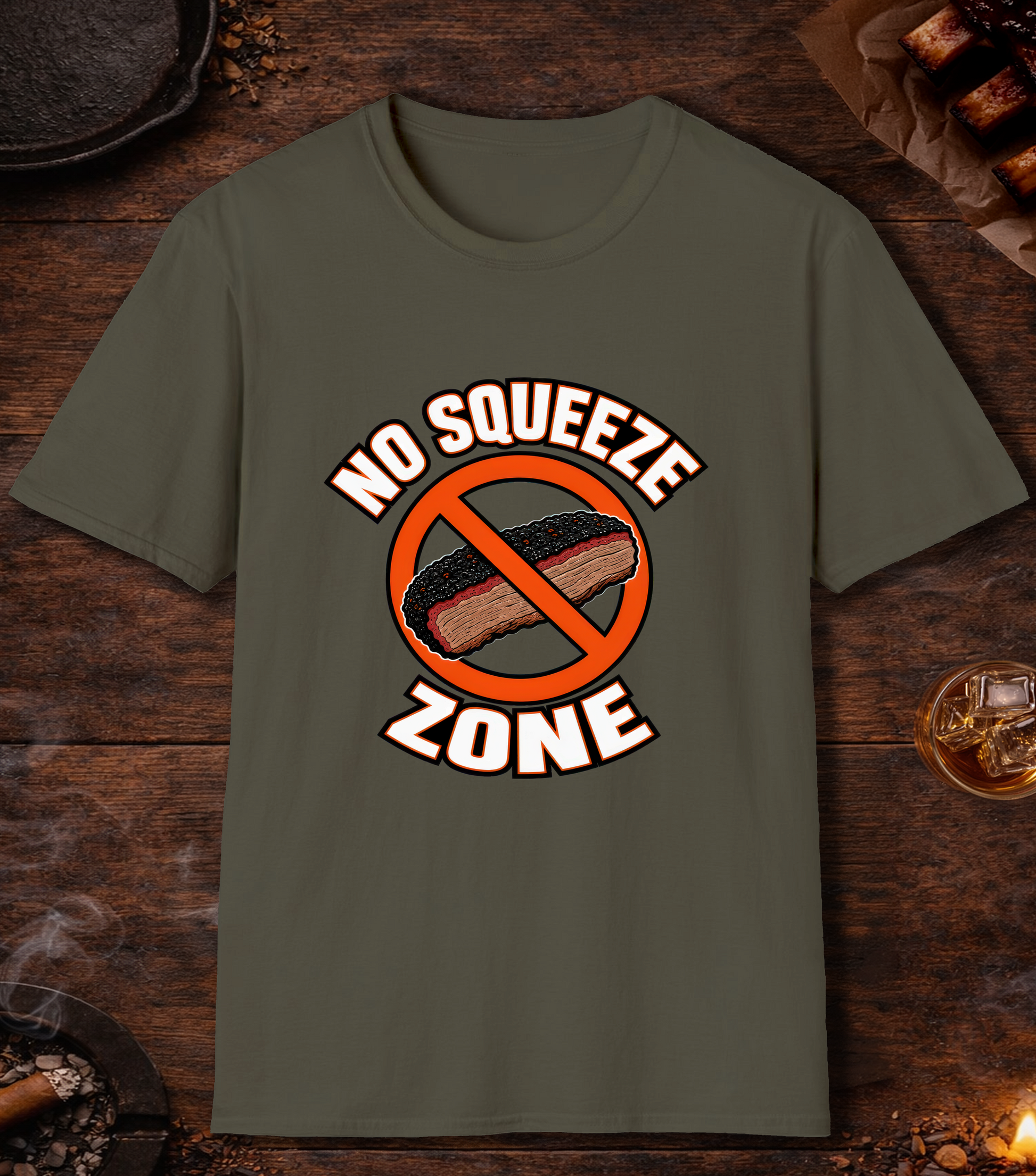 No Squeeze Zone T-Shirt - Military Green