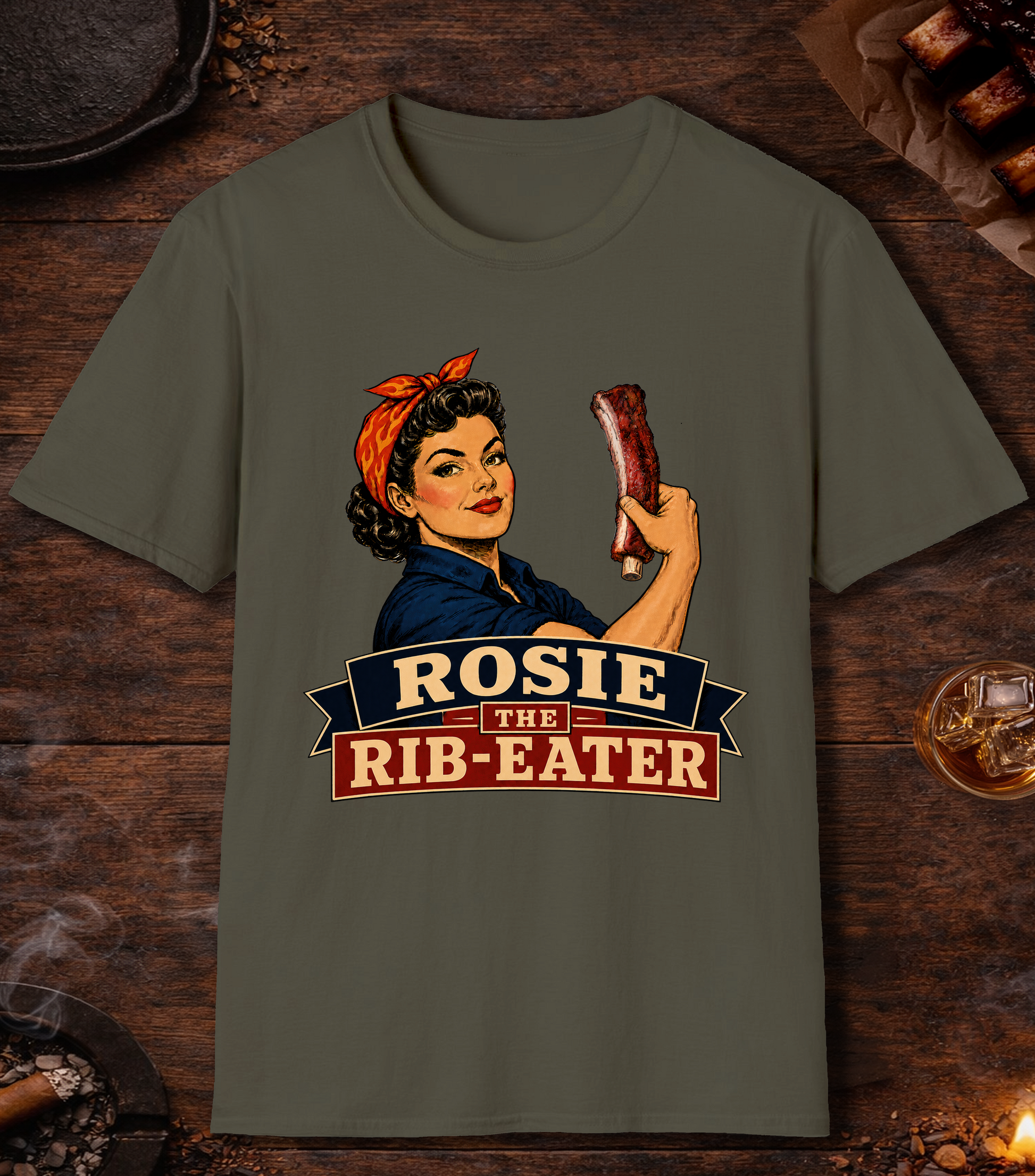 Rosie The Rib-Eater - Military Green
