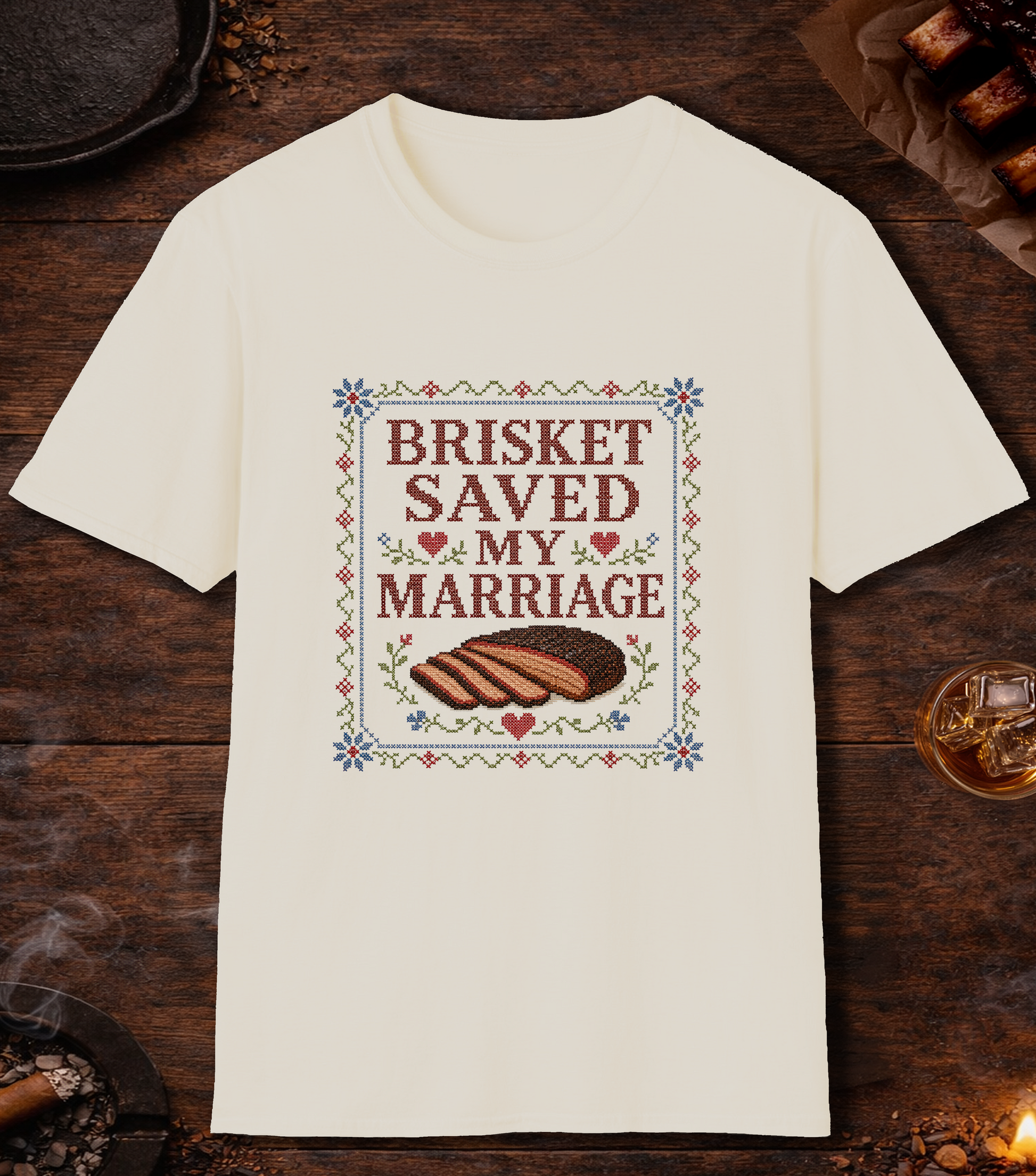 Brisket Saved My Marriage T-Shirt - Natural