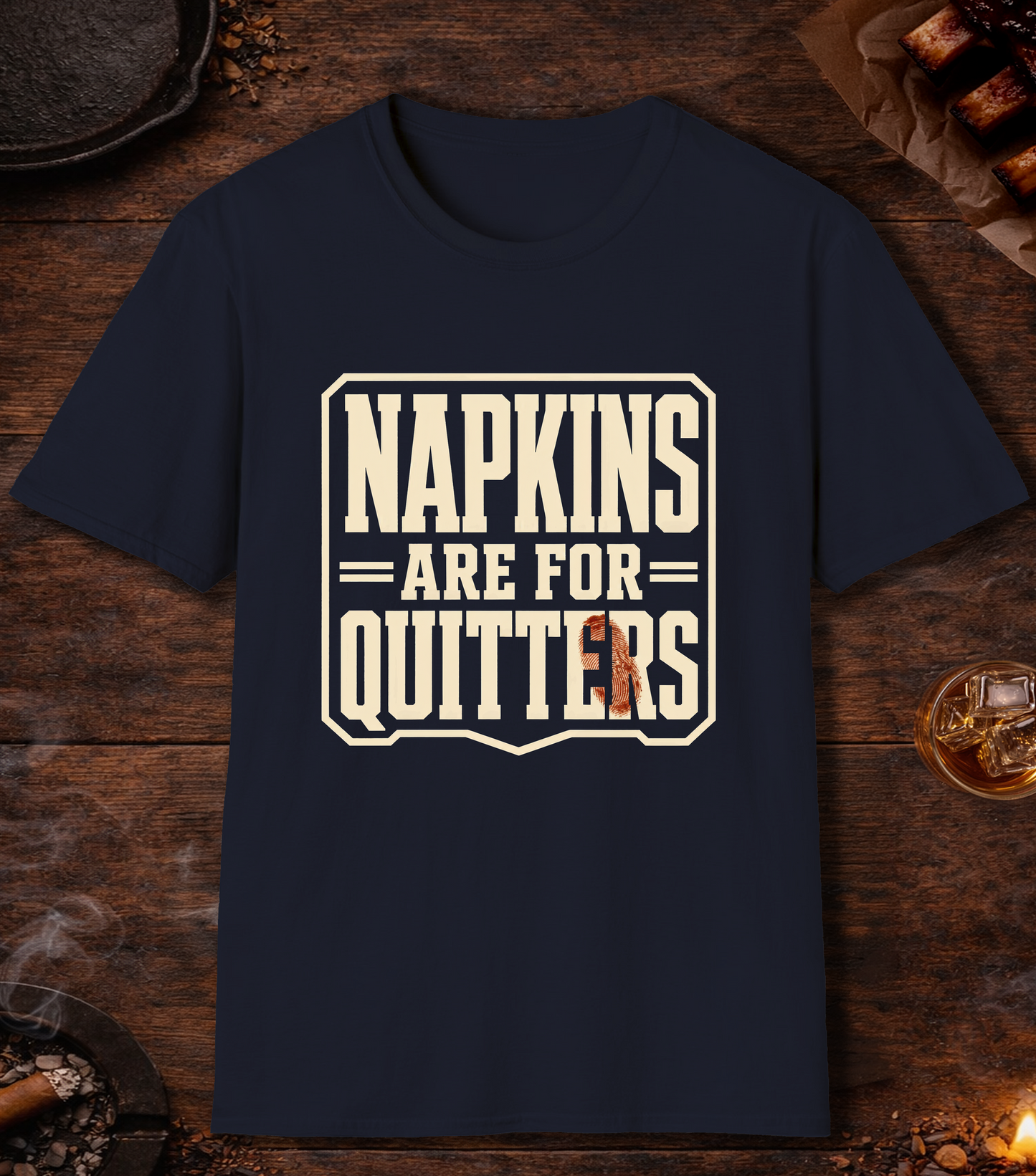 Napkins for Quitters T-Shirt - Navy