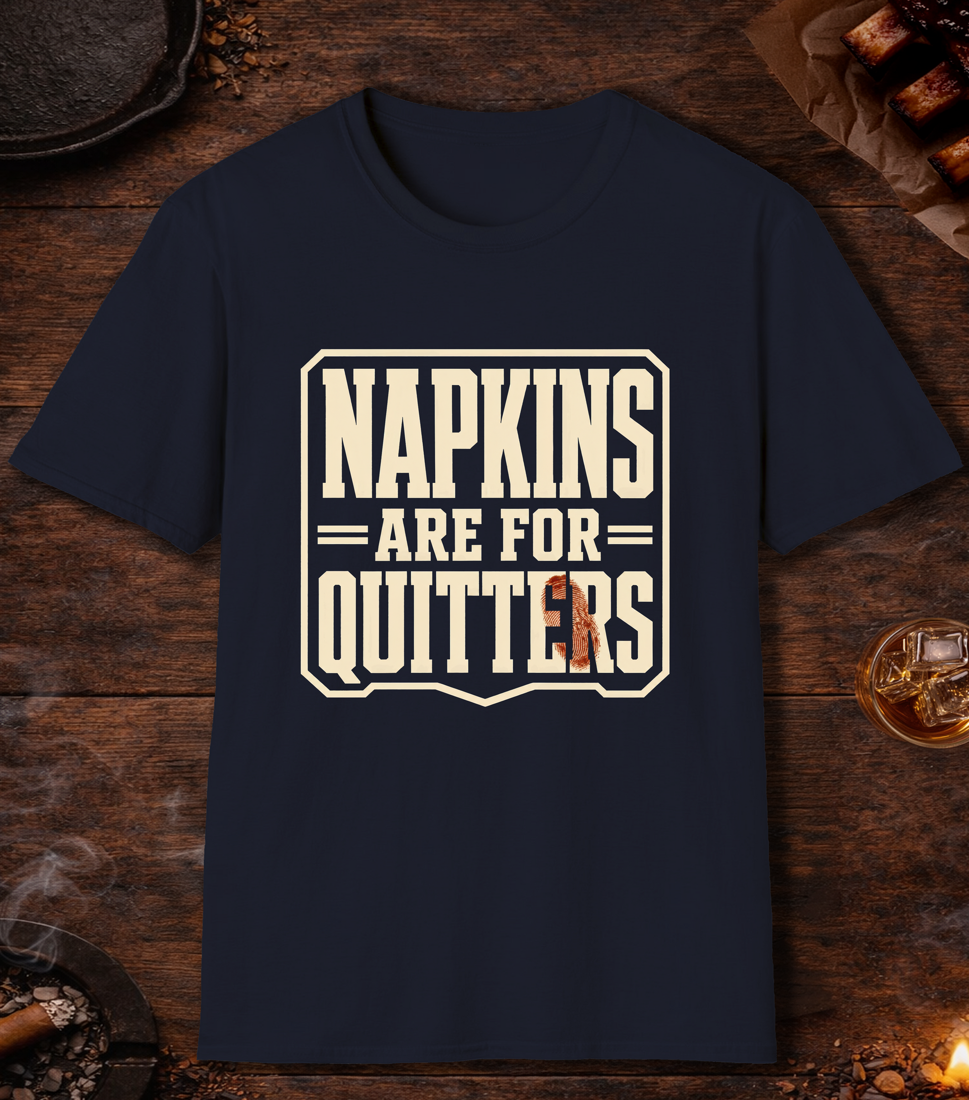 Napkins for Quitters T-Shirt - Navy