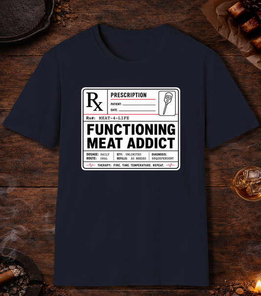 Functioning Meat Addict T-Shirt - Navy