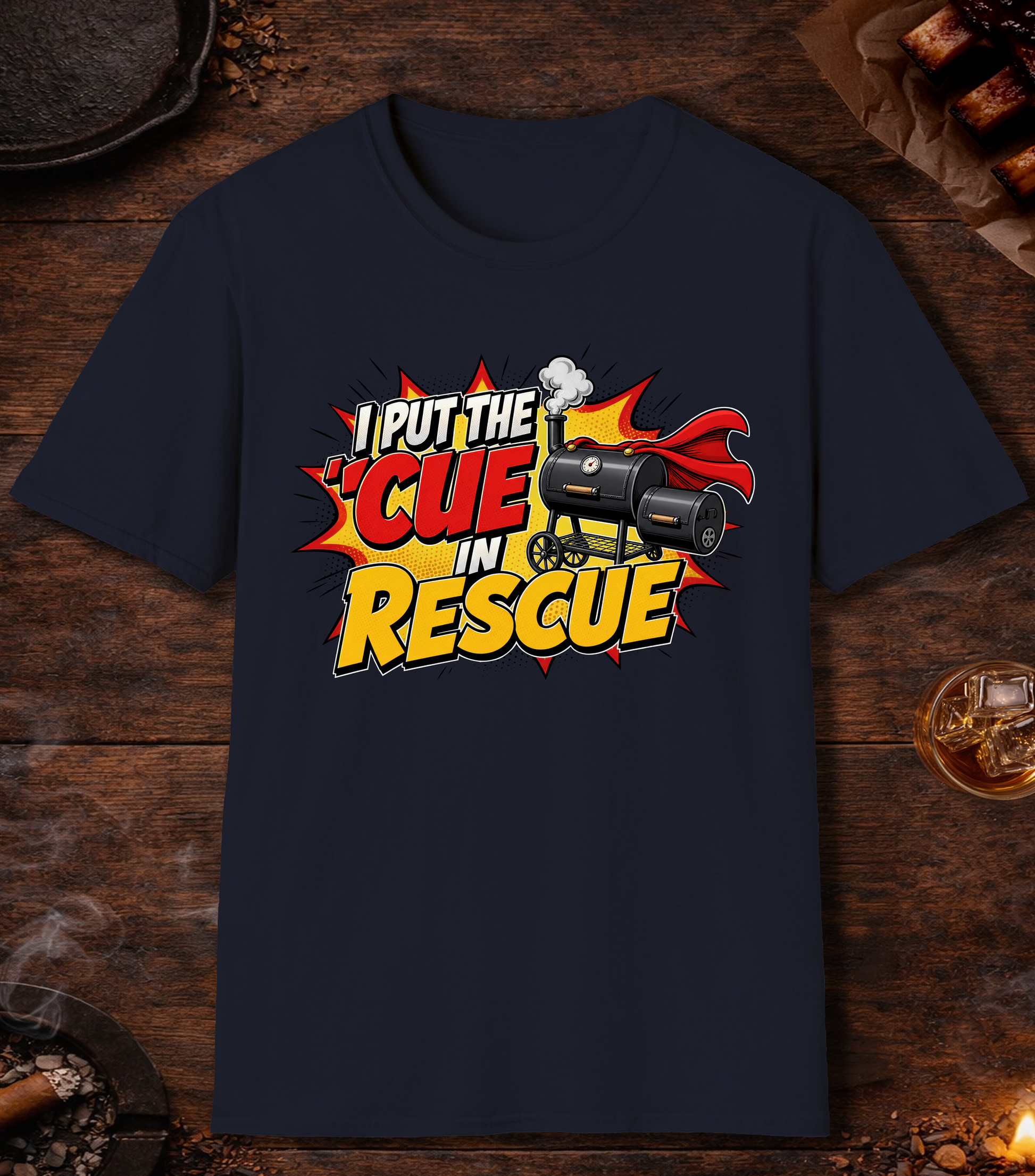 Cue in Rescue T-Shirt - Navy