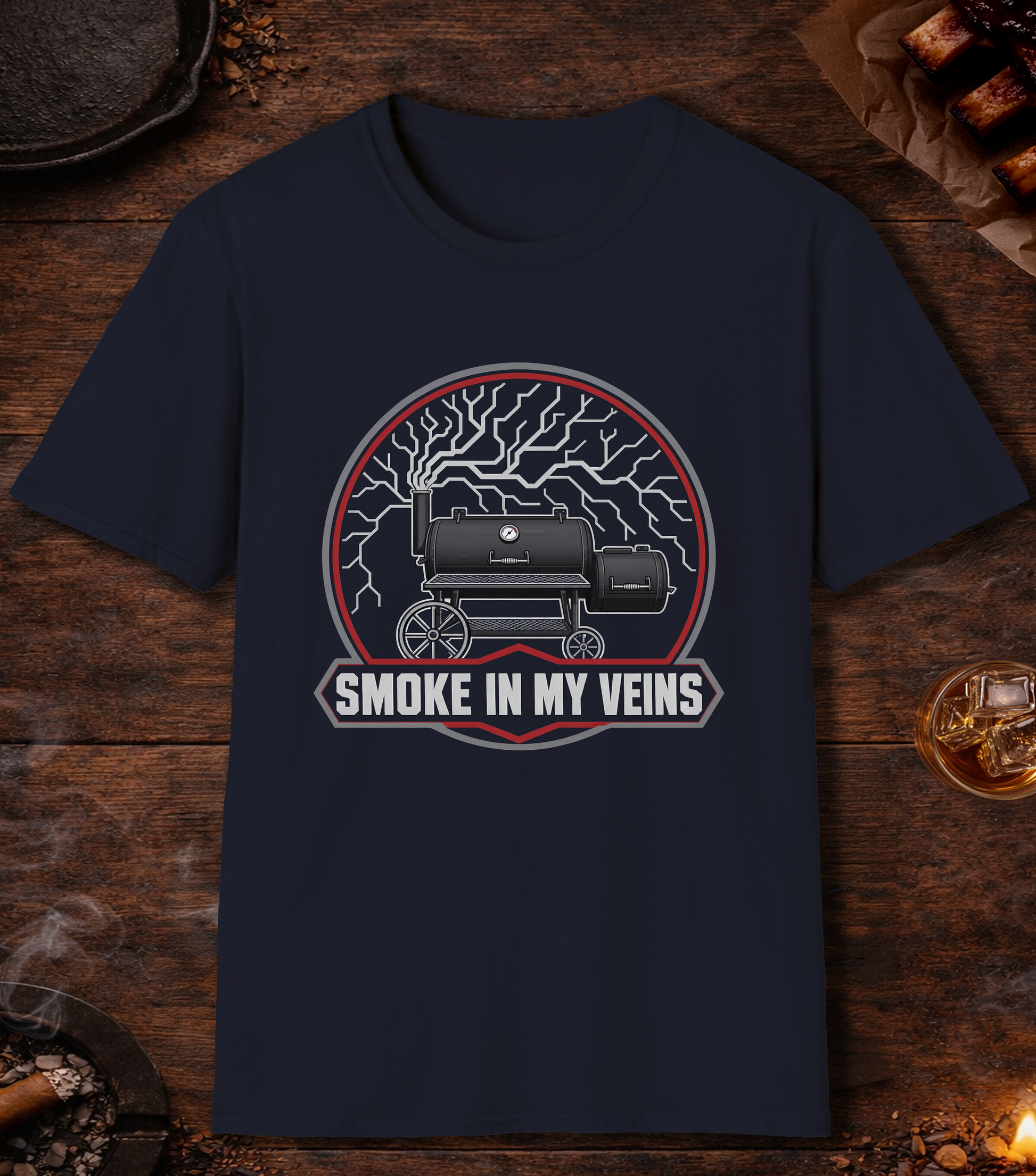 Smoke in My Veins T-Shirt - Navy