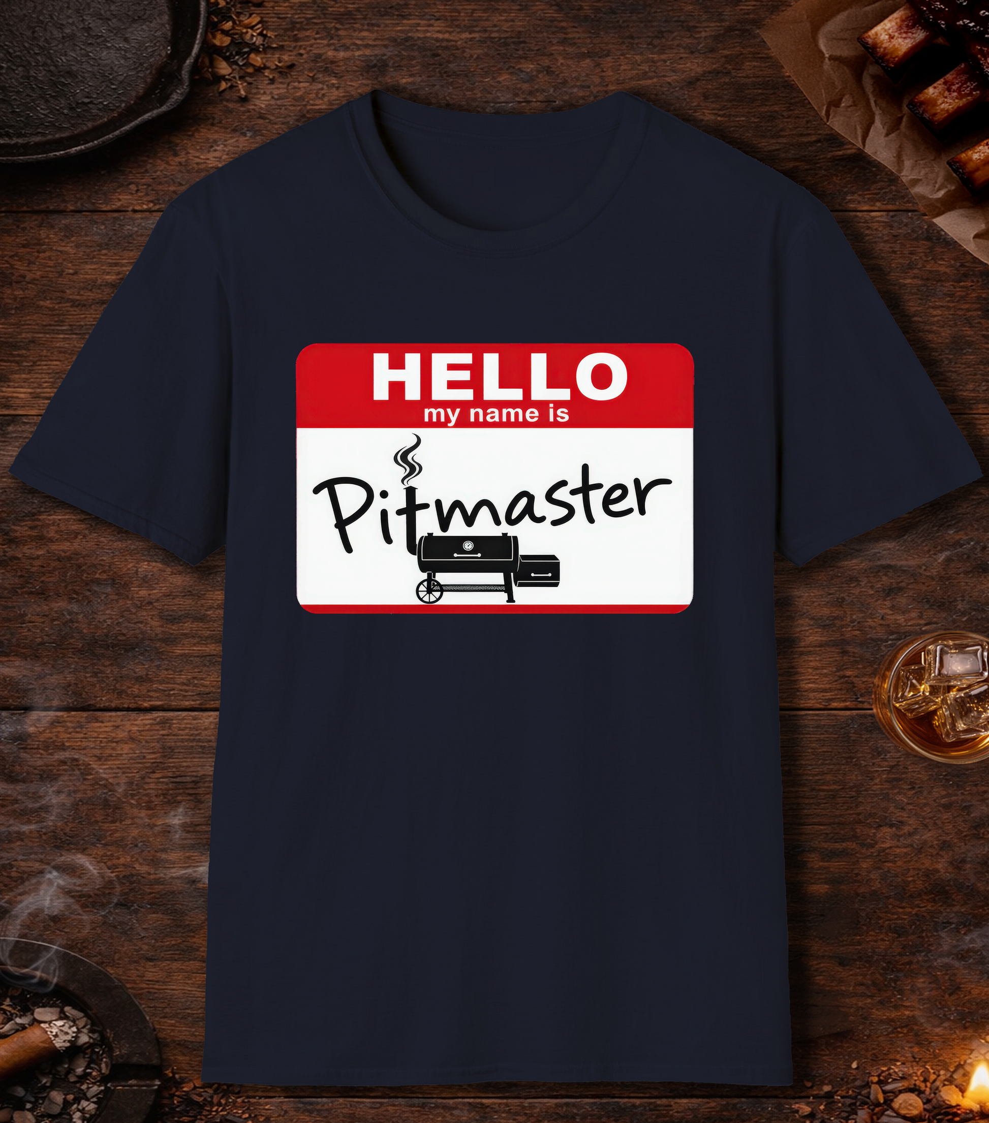 Hello My Name Is Pitmaster T-Shirt - Navy