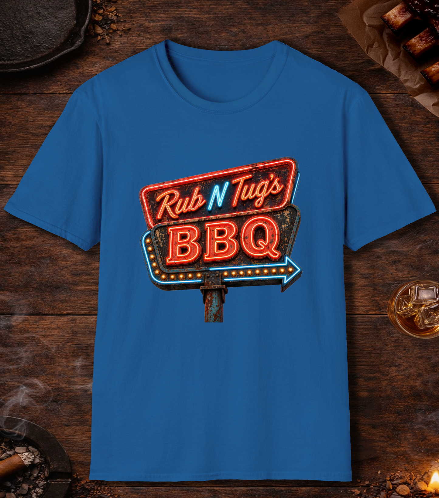 Rub N Tugs BBQ T-Shirt - Royal