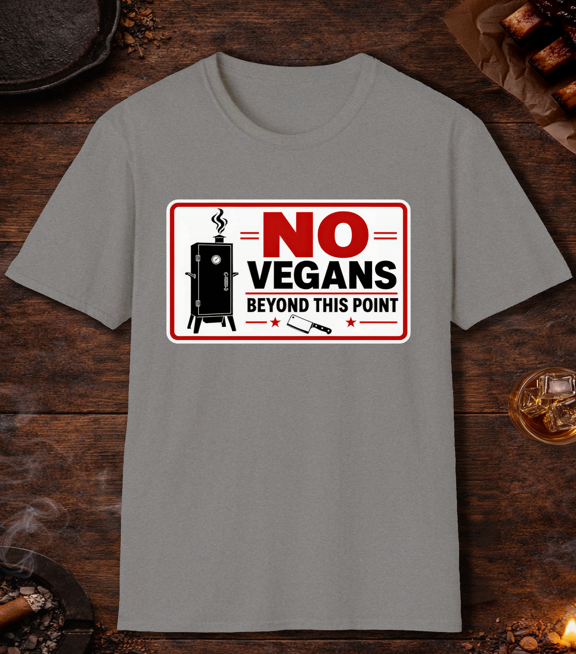No Vegans T-Shirt - Sport Grey
