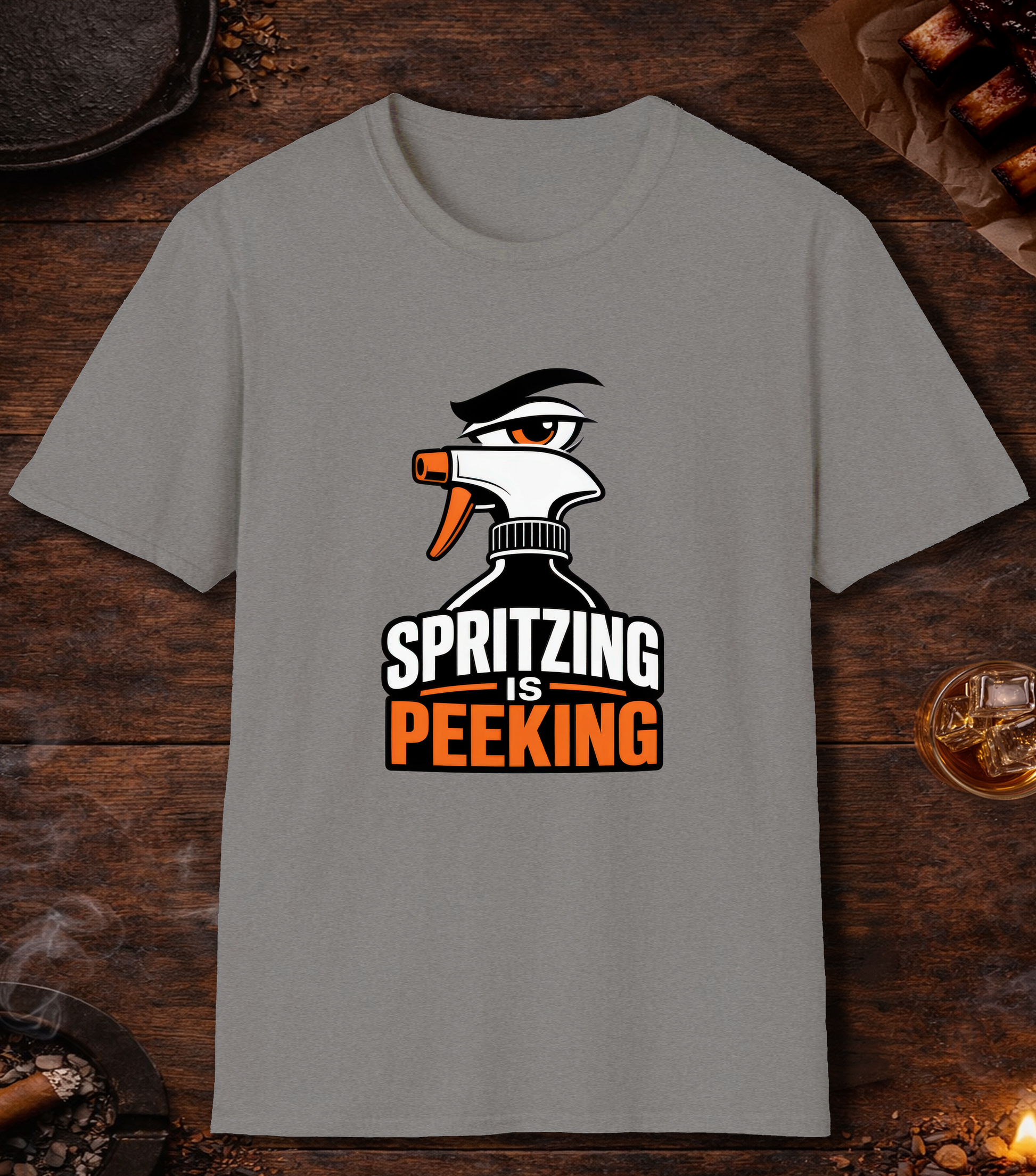 Spritzing Is Peeking T-Shirt - Sport Grey
