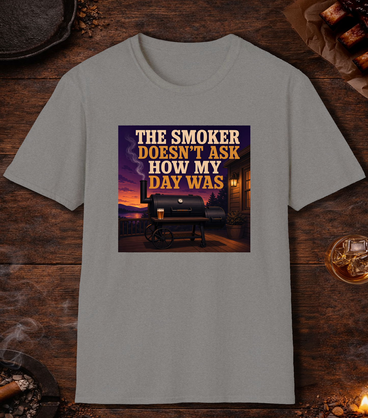 Doesn't Ask About My Day T-Shirt - Sport Grey