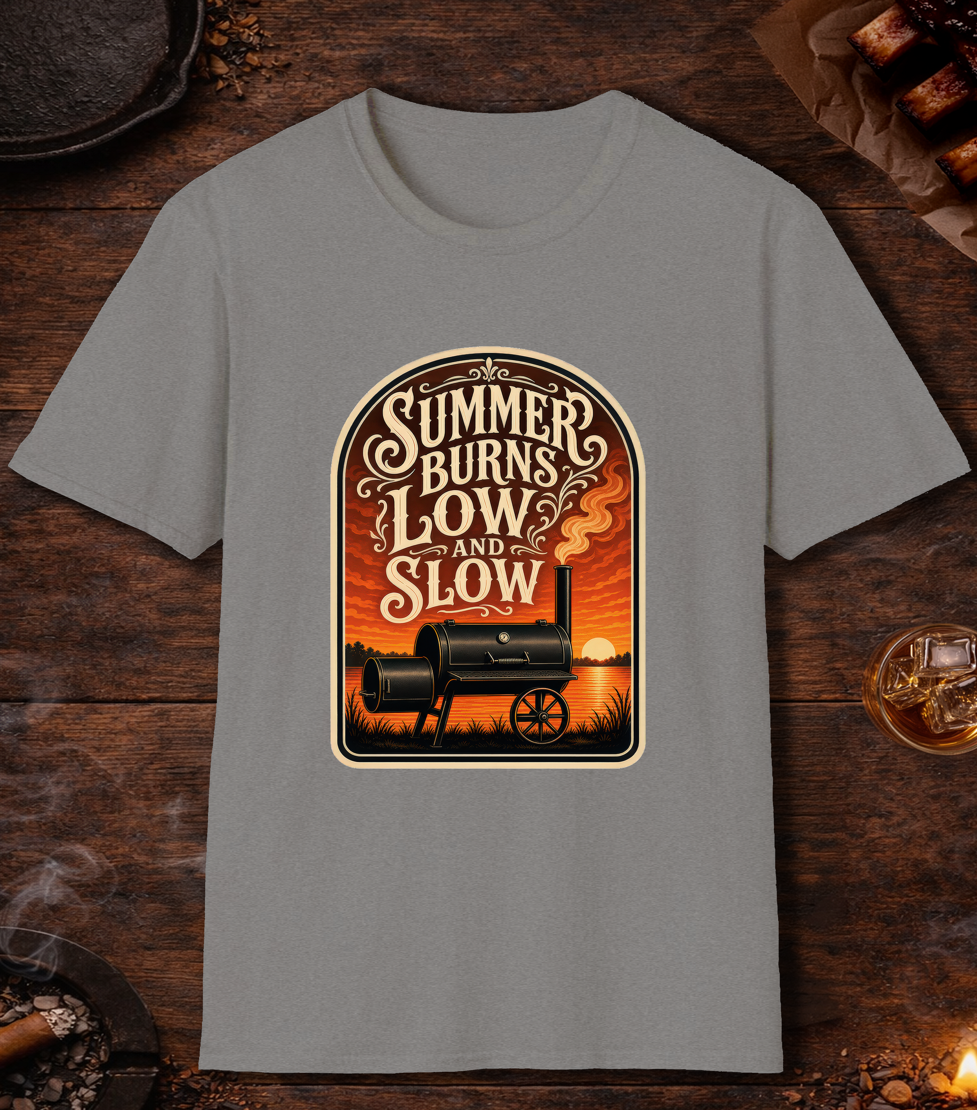 Summer Burns Low Slow T-Shirt - Sport Grey